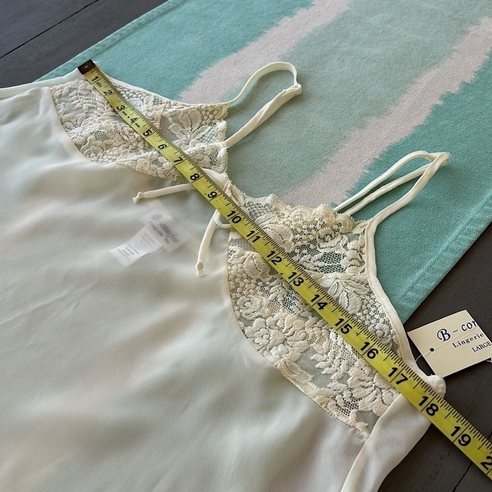 B-Comfee Lingerie Co Sheer Pale Yellow Lace Cami Lingerie Top NWT - Picture 5 of 7